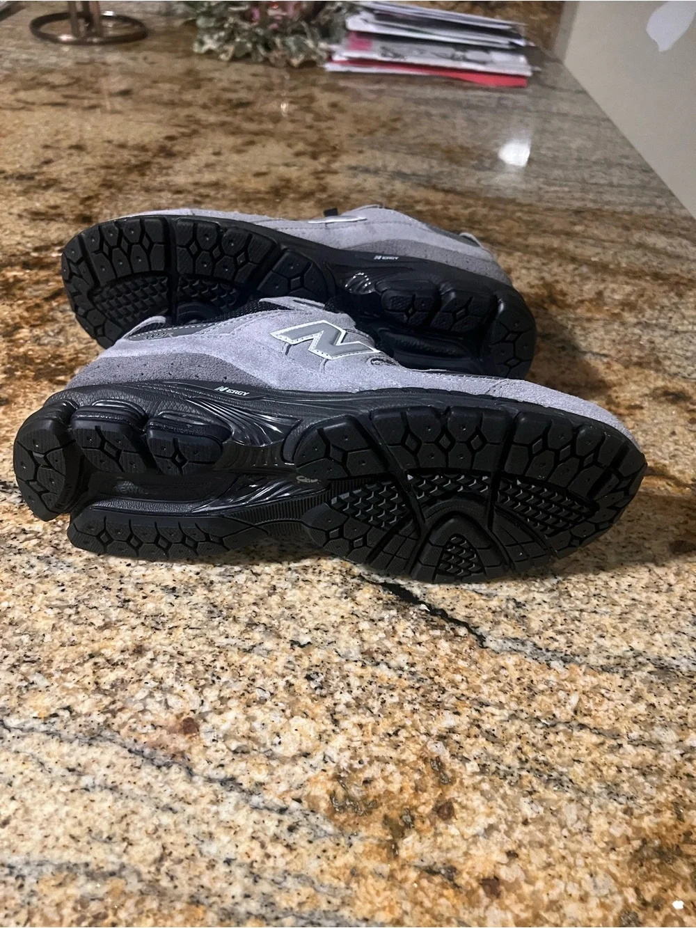 New Balance Black & Gray Mesh Suede Running Shoes